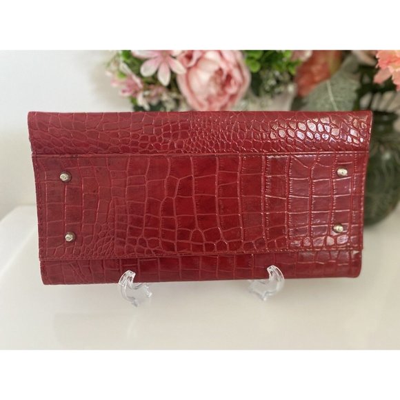 Vintage Miche Classic Clutch Purse Shell Red Ella Animal Print Veg‎ Leather NWOT - Picture 6 of 16